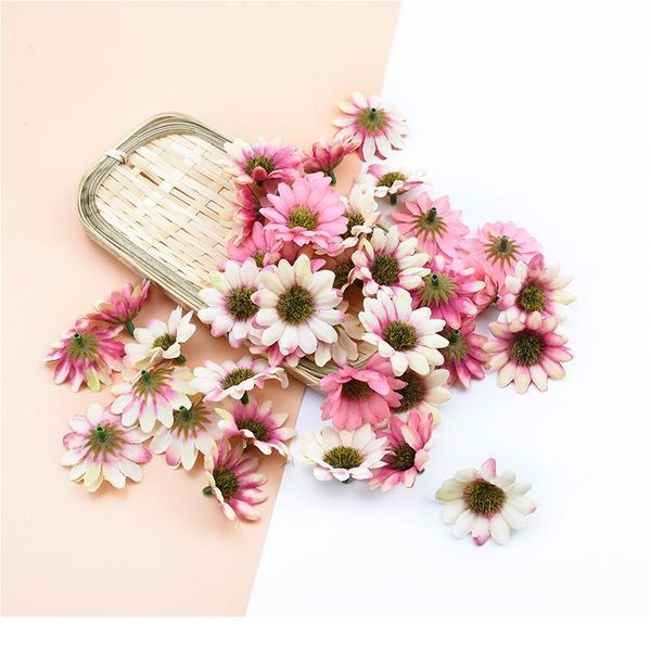 

10pcs multicolor silk daisy decorative flowers wreaths diy gifts candy box scrapbooking fake sunflower artificial jllhvu