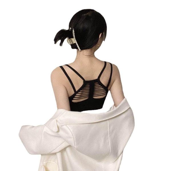 

women's tanks & camis beautiful back for girls sports bra non steel ring thin simple bras selling top, White