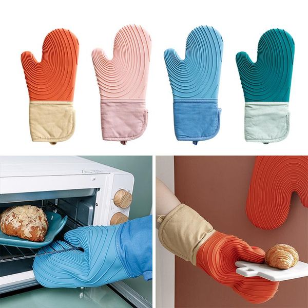 

oven mitts grade cooking gloves heat-resistant silicone thickened barbecue tools