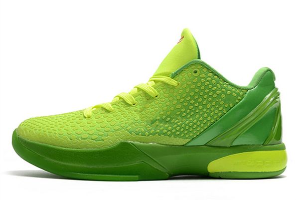 

2021 released authentic christmas 6 protro "grinch" basketball shoes mamba green apple volt crimson black man athletic shoes sneak