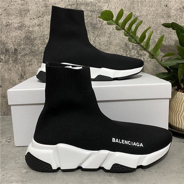 

2022 designer casual shoes speed trainers luxury women men leather lace up platform oversized sole sneakers white black a shoelace with box