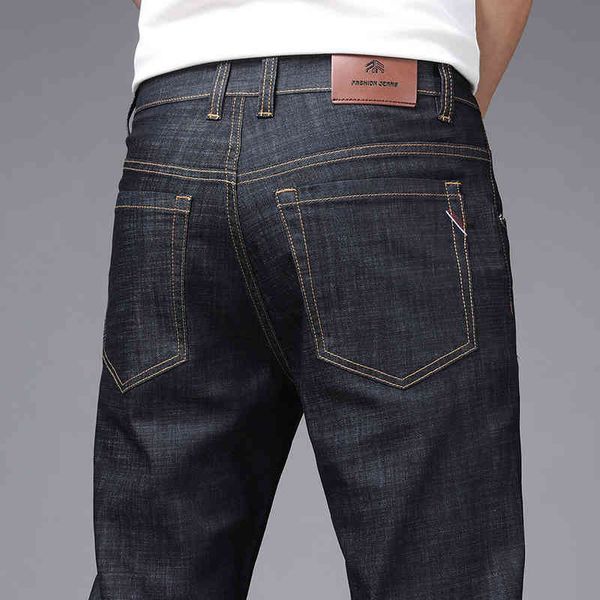 

men's jeans comfort stretch straight fit jean arrivals spring summer 40 plus size business casual classic 9129, Blue