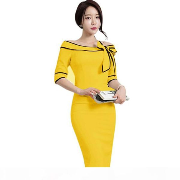 

women boat slash neck off shoulder flared bowknot elegant rockabilly cocktail party bodycon pencil causual work dress business sheath dress, Black;gray