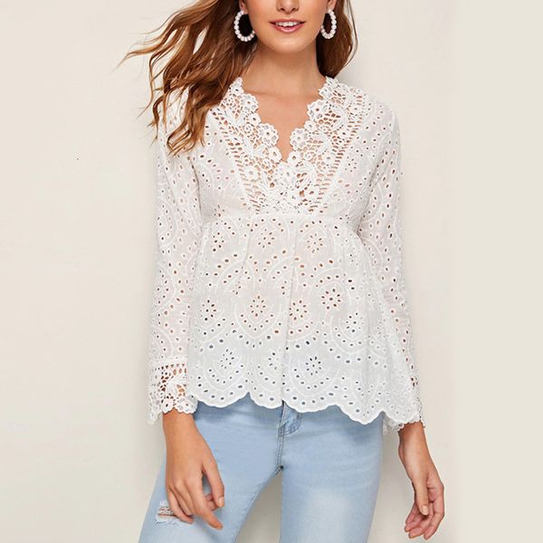 

new women white red lace sheer crochet shirts 2021 fashion ladies knitted long sleeve floral blouses hollow out slim mesh c452 yph2