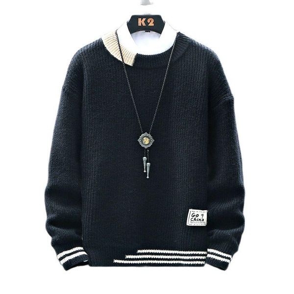 

men's sweaters autumn winter brand thick sweater men classic pullover clothes soft warm pull homme 2021 knitted jumpers, White;black