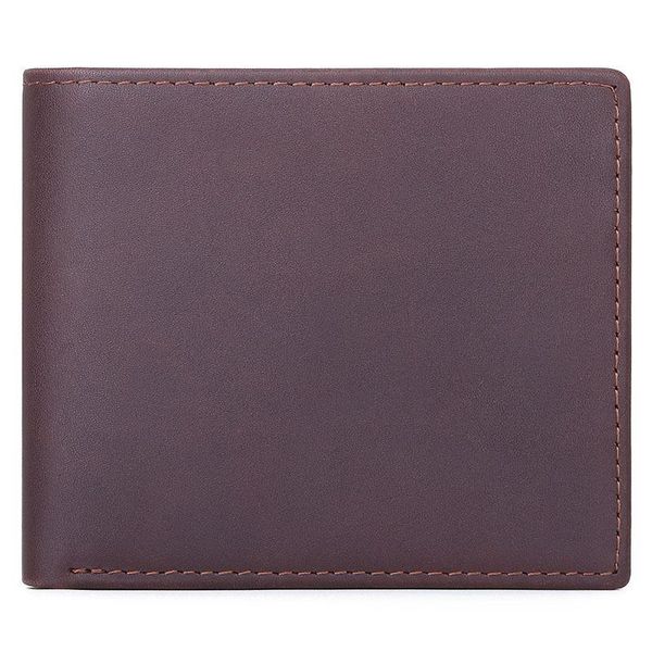 

yourseason men vintage crazy horse leather short wallet card holder 2021 mens casual cowhide coin purse wallets and purses, Red;black