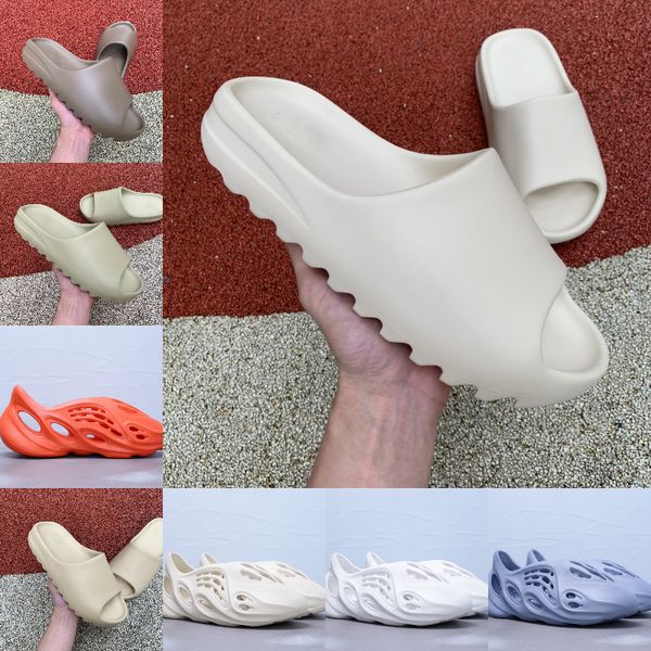 

box foam runner slipper sandal shoes men women resin desert sand bone triple black soot earth brown fashion slides sandals us 5-11