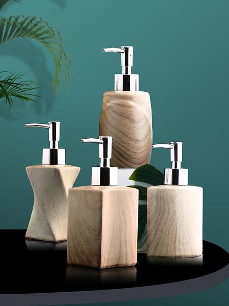 

liquid soap dispenser nordic home bathroom supplies imitation wood grain ceramic bottle bouteille ceramique dispensador de jabon