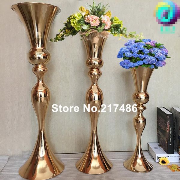 

party decoration gold flower vases candle holders stand wedding decor road lead table centerpiece rack pillar candlestick candelabra ds
