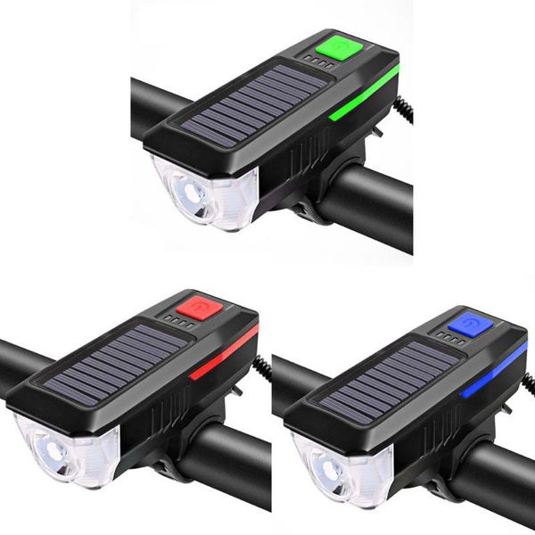 

solar energy super bright bicycle headlights front led lights dustproof riding