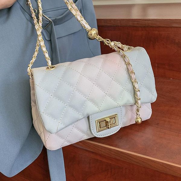 

evening bags small rainbow shoulder for women quilted chain handbags ladies diamond lattice messenger bag simple flap crossbody sac