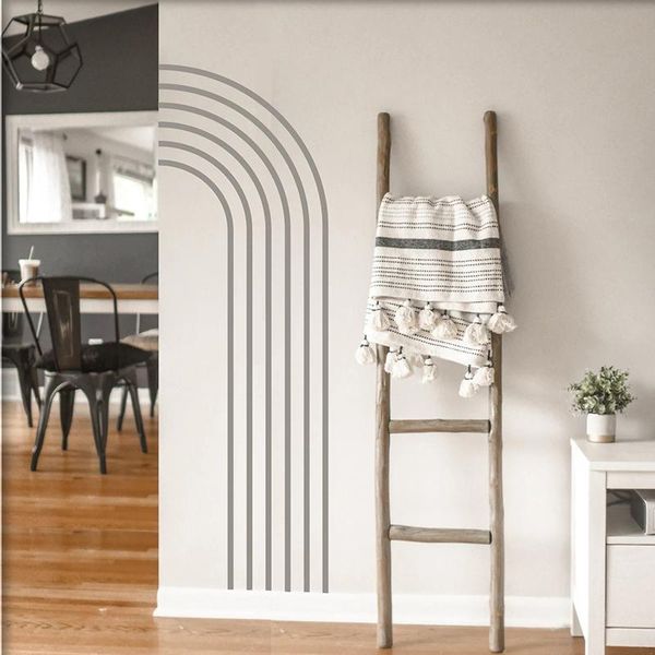 

wall stickers boho home interior half arch decor abstract art geometric rainbow decal