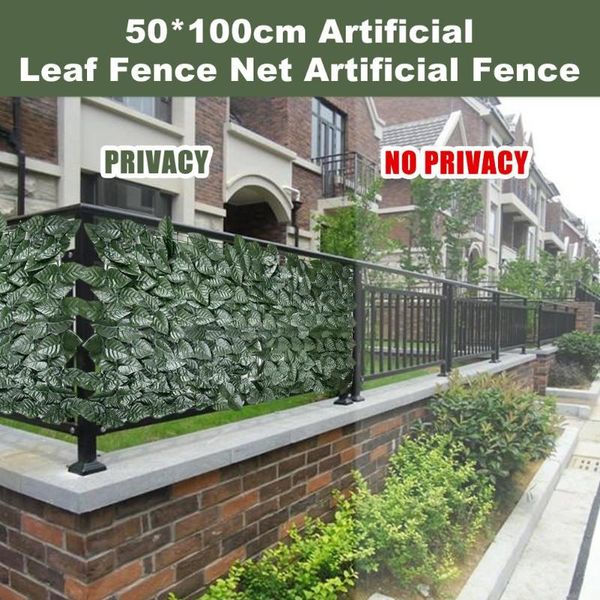 

decorative flowers & wreaths 0.5x1m artificial hedge leaves faux lvy leaf privacy fence screen for garden decoration backyard mesh balcony
