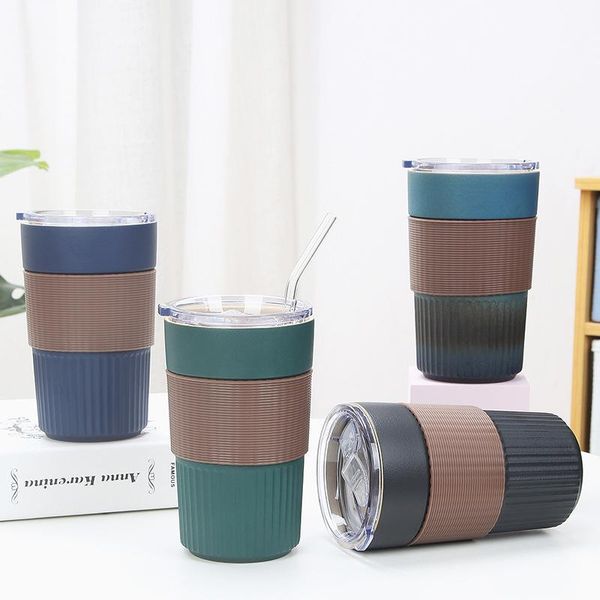 

mugs modern simple fashionable large capacity coffee personalized creative car water cups with lid and straw christmas gifts