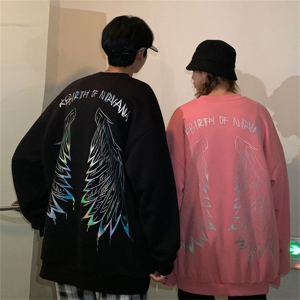 

privathinker hip hop streetwear men's reflective sweatshirts autumn couple women oversized hoodies man casual pullovers 201103, Black