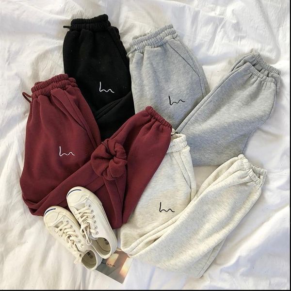 

2020 fashion casual joggers women hip hop street high waist baggy sweatpants running jogging sport pants trousers streetwear, Black;white