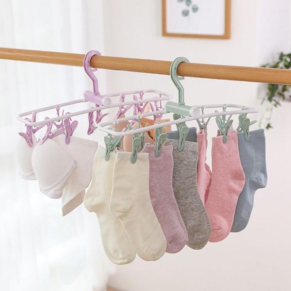 

hangers & racks 12 clip creative folding drying rack multifunctional underwear socks plastic thickened household towels cloth