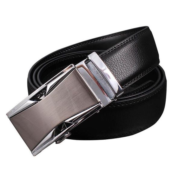 

belts q fashion retro cow genuine leather belt men business for adjustable automatic buckle luxury, Black;brown