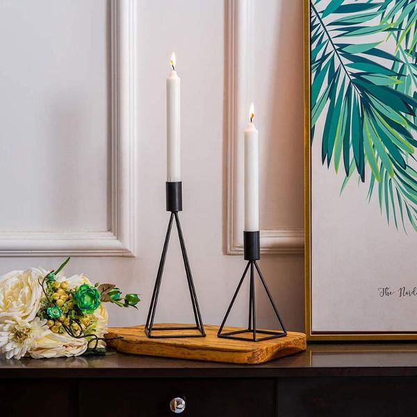 

candle holders simple metal stick black hollow holder home decor wedding holiday decorations