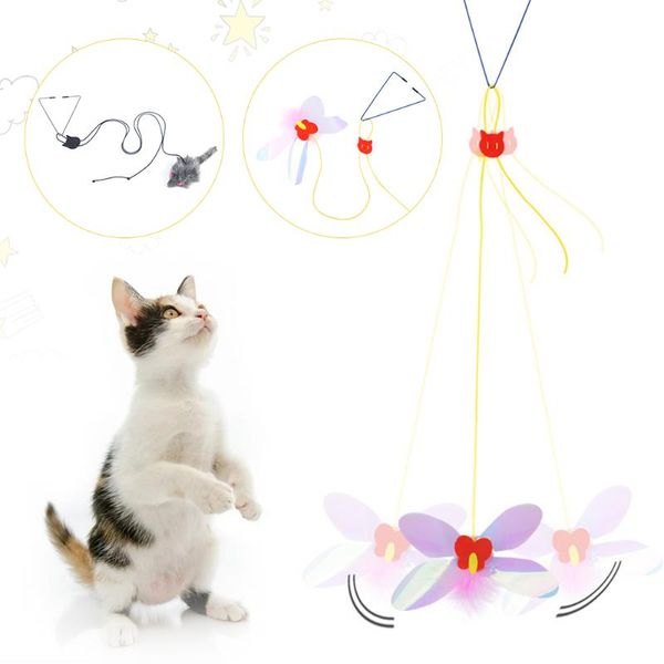 

cat toys 1.8m boucing plush mouse interactive toy hanging door scratch rope self-excited retractable stick pet supplies