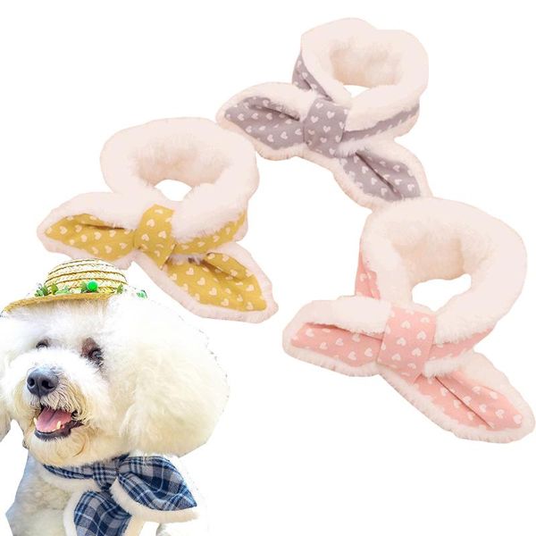 

cat collars & leads breakaway collar with bowtie soft comfy faux fur dog scarfs adjustable safety kitten for kitty puppy and small