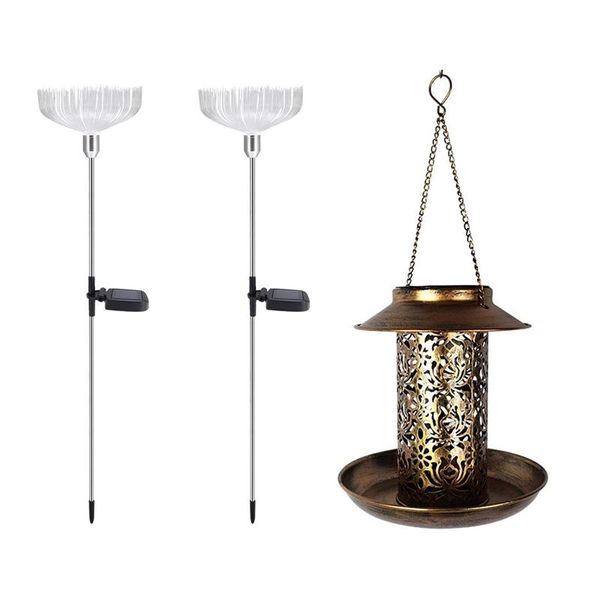 

lawn lamps 2 pack solar garden lights outdoor led with energy bird feeder