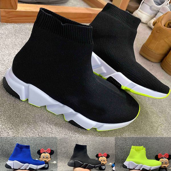 

fashion baby kids shoe socks boots children slip-on casual flats trainer sneakers boy girl high-running luxury shoes 23-35, Black