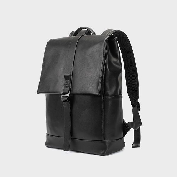 

backpack fashion men leather school bag waterproof travel casual lapbook
