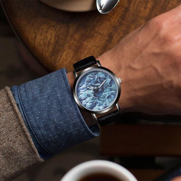 

wristwatches sky watch male 2021 erkek kol saati men pu leather analog quartz casual business luxury clock relogio masculino &ff, Slivery;brown