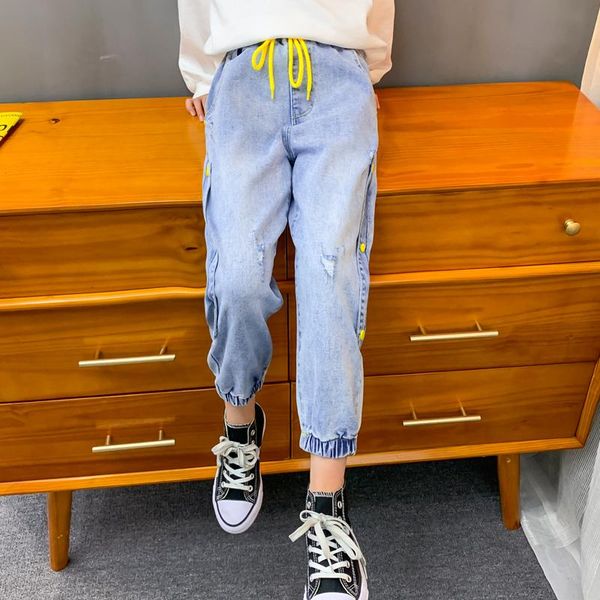 

jeans 2021 girls fashion casual harlan, Blue