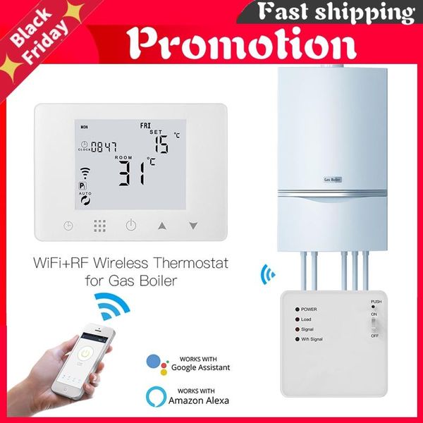 

smart home control wifi thermostat wall-hung gas boiler heating temperature controller work with alexa google