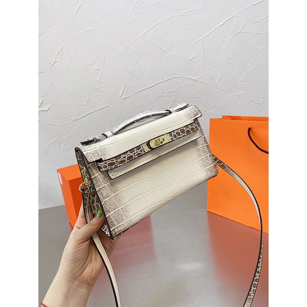 

crocodilessss pattern mini bag love send pendant silk scarf kellyss bag ins star same high version luxuryss designerss yw