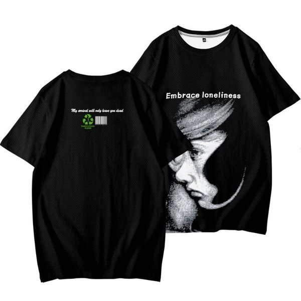 

men's t-shirts 2021 summer black printed round neck loose short sleeve t-shirt casual hip hop, White;black