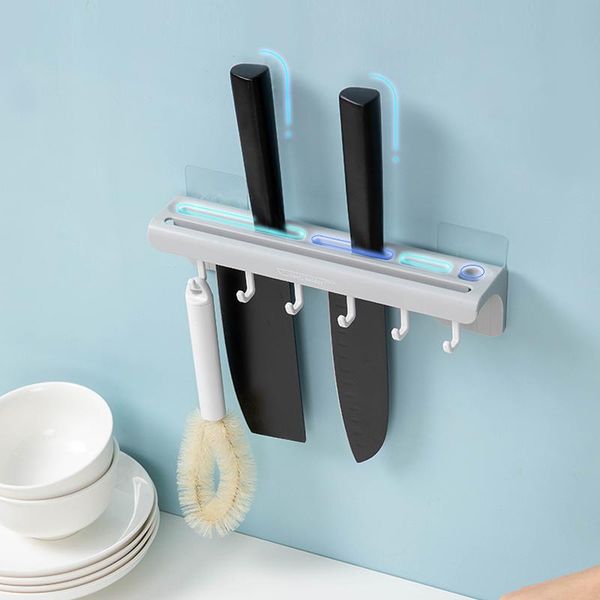 

hooks & rails wall-mounted self adhesive drain kitchen knife storage container cutlery organizer knives holder utensils