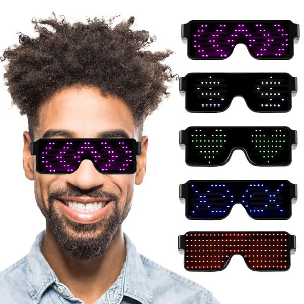 Neue 11 Modi Schnell Flash-Led Party Brille USB ladung Leucht Sonnenbrille Weihnachten Konzert licht Spielzeug Dropshipping