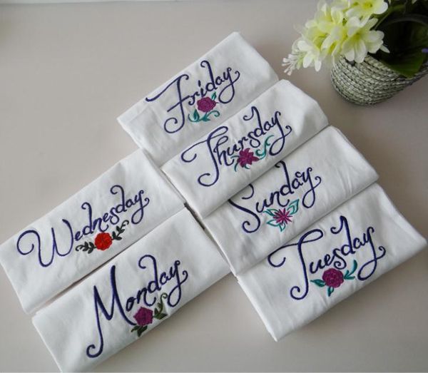 

table napkin set of 7 reusable textile monday to sunday design pastoral wind home use kitchen towel 45x65 np0802