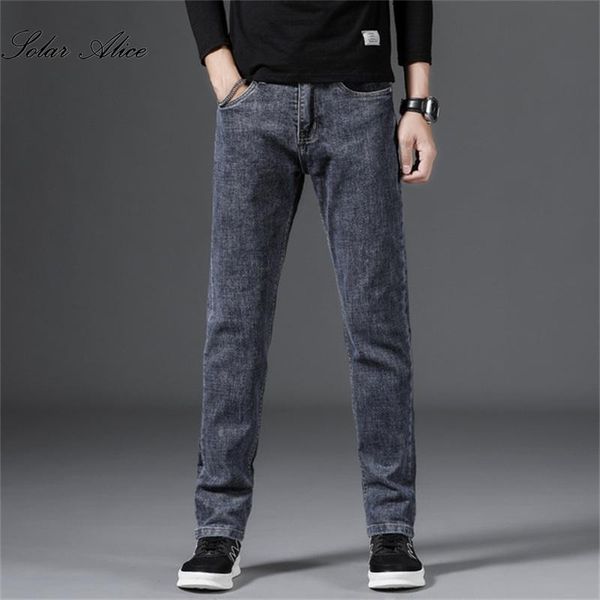 

men's jeans 2021 autumn and winter multi-color high-end stretch small straight leg thick wild youth casual, Blue