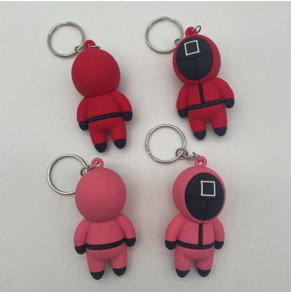 

squid game keychain pvc party favor round six popular toys for kids backpacks pendant doll figurine key ring