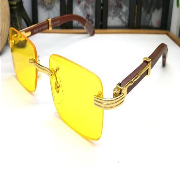 

fashion women sunglasses polarized mens square retro new sunglasses gold sports silver frame wood and box come with lens wclls, White;black