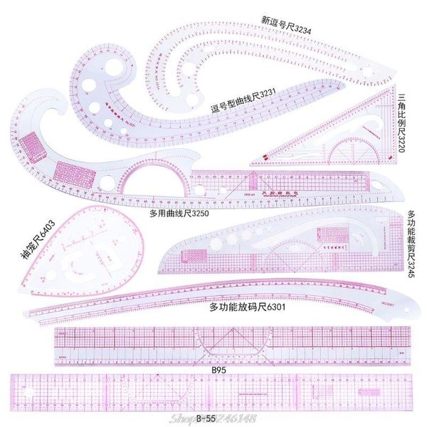 

other arts and crafts 6/9/10pcs righello curva francese taglio governanti metro strumenti di cucito misura sartoria su disegno au28 20 drops