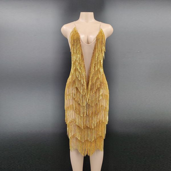 

sparkly rhinestone fringe transparent backless spaghetti strap short dress show performance dance dress birthday party outfit, Black;red