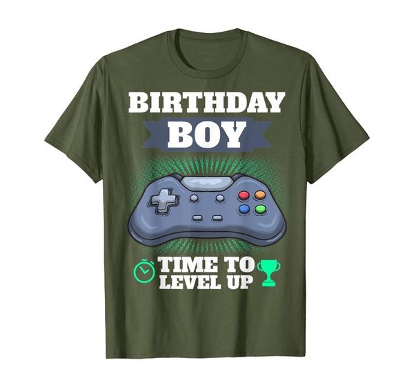 

men's t-shirts birthday boy time to level up video game theme party gamer t-shirt, White;black