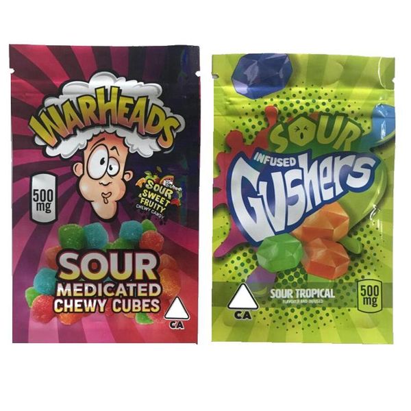

dhl medicated warheads edible packaging 500mg 3 types sour medicated gummy packaging zipper plastic smell proof bags skittles mylar bags