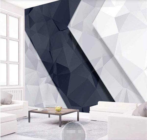 

wallpapers xuesu modern minimalist fashion three-dimensional geometric wallpaper tv background wall custom mural 3d/5d/8d