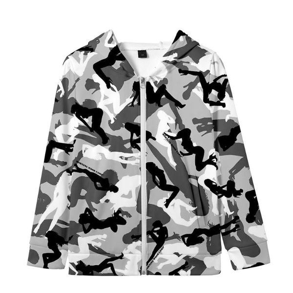 

men's hoodies & sweatshirts 2021 camouflage trend casual 3d digital printing children zipper hoodie, Black