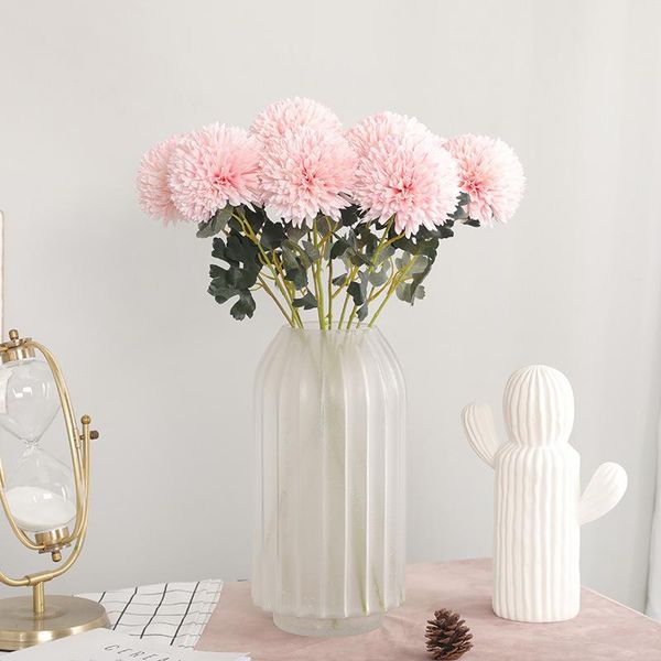 

new deskdisplay artificial flower large table tennis chrysanthemum wedding road lead layout handmade diy bouquet with wood