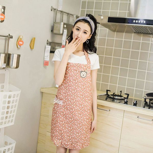 

apron women's fashion home kitchen printing rtaurant nail shop thin apron