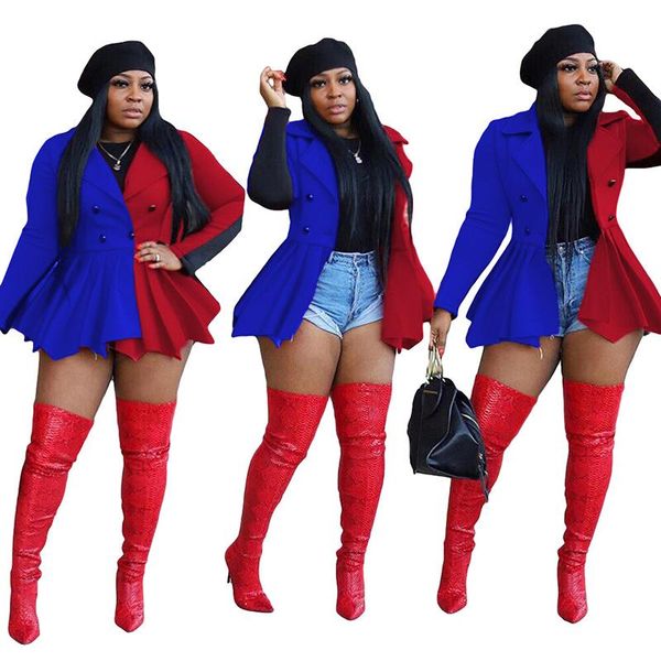 

women's trench coats solid color patchwork long sleeves tie bow sashes buttons ruched coat arrival autumn women style office lady outfi, Tan;black