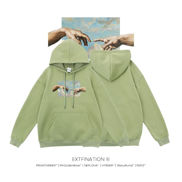 

new 2021 extfine the creation of adam graphic hooded sweatshirt men oversized hoodies streetwear harajuku fleece men's clothes hvgt, Black