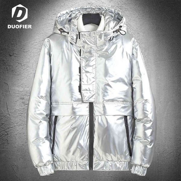 

winter jacket men parkas hooded waterproof down parka 2021 new male jackets glossy coats woman windproof warm fashion overcoat, Black